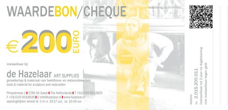 Waardebon / Cadeaubon / Tegoedbon 200 euro