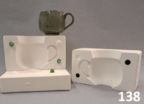 Gips gietmal UM138 3delig beker/kopje Ø 7 cm, h 8 cm