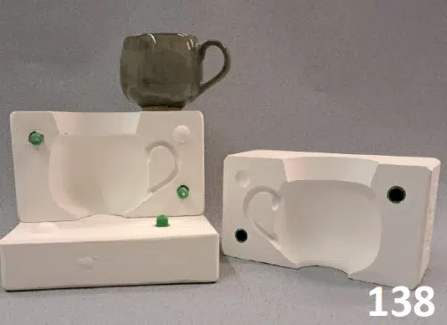 Gips gietmal UM138 3delig beker/kopje Ø 7 cm, h 8 cm