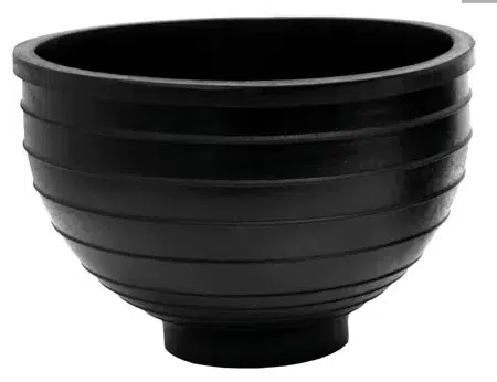 Gipsbeker zwart rubber Ø 175 mm