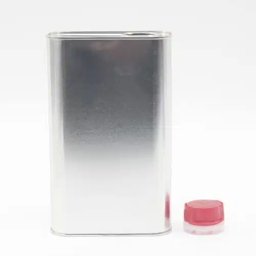 Metalen blik - 1 liter+dop rechthoekig