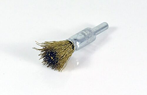 Penseelborstel, gegolfd messingdraad, stift Ø 6