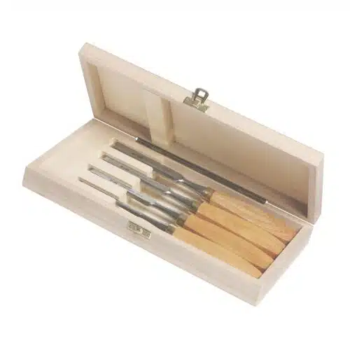 Pfeil Timmermansbeitel set 4-delig in houten opbergkist