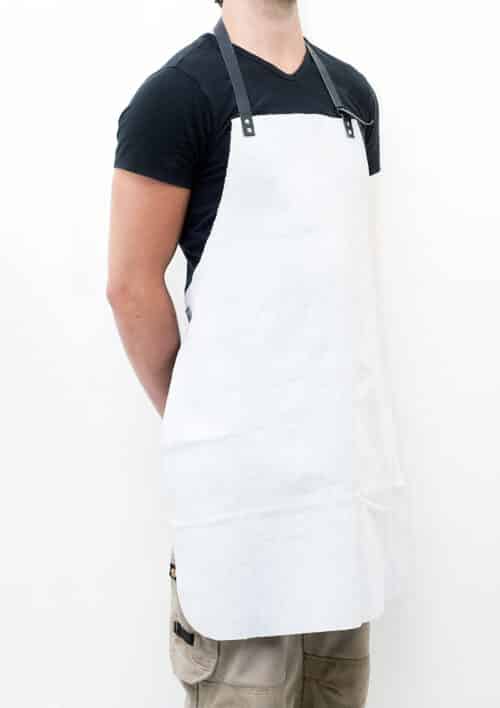 Splitlederlasschort grijs