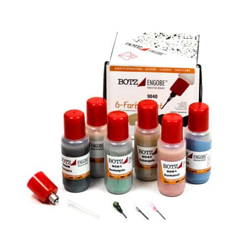 Botz engobes 9040 6x50 ml, met engobespuit