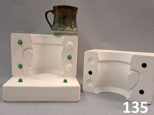 Gips gietmal UM135 3delig beker/kopje Ø 10 cm, h 9 cm