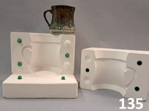 Gips gietmal UM135 3delig beker/kopje Ø 10 cm, h 9 cm