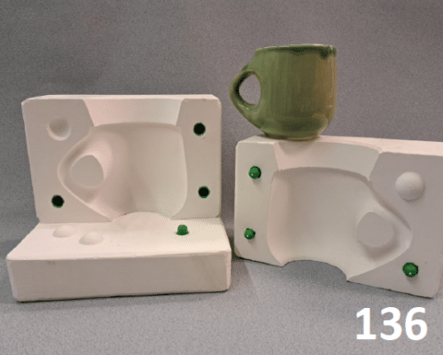 Gips gietmal UM136 3delig beker/kopje Ø 10 cm, h 9 cm