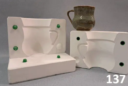 Gips gietmal UM137 3delig beker/kopje Ø 10 cm, h 9 cm