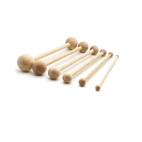 Houten vormballen op stok set 6-delig