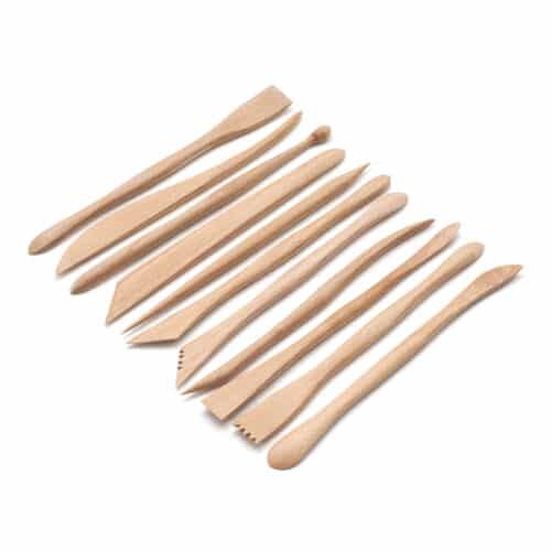 Palmhouten spatel 20 cm set 12-delig