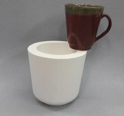 Gips gietmal UM031 beker/kopje Ø 10 cm, h 11 cm, bodem 5,5 cm met standring