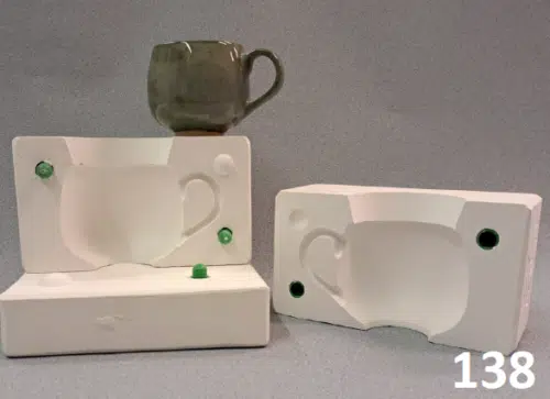 Gips gietmal UM138 3delig beker/kopje Ø 7 cm, h 8 cm