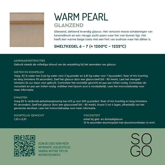Sogo steengoedglazuur Warm Pearl
