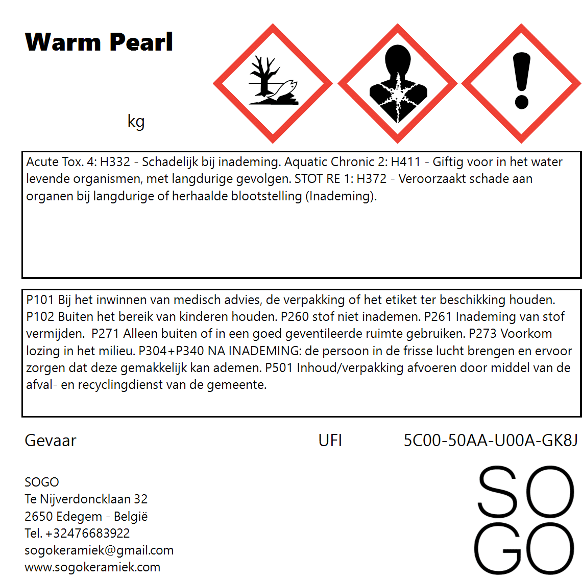 Sogo steengoedglazuur Warm Pearl