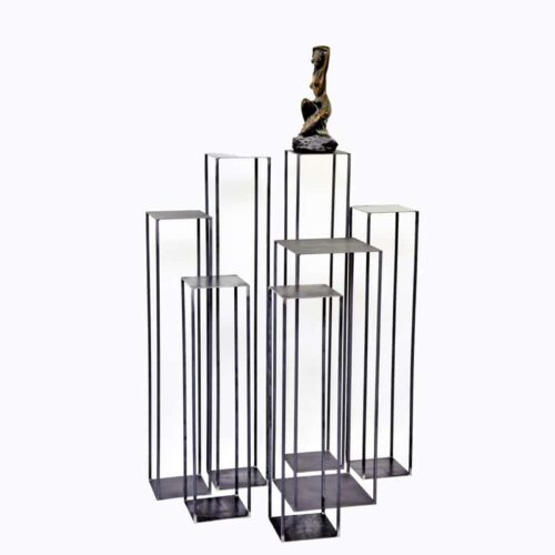 Sokkel metaal open grijs gespoten 20 x 20 x 80 cm