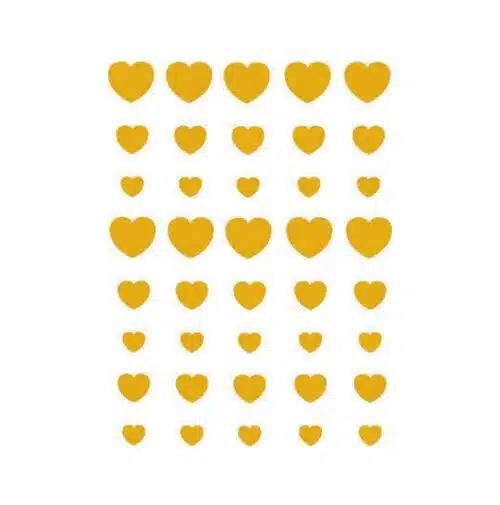 Transfer vel A6 - metallic gouden hartjes