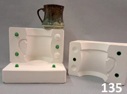 Gips gietmal UM135 3delig beker/kopje Ø 10 cm, h 9 cm