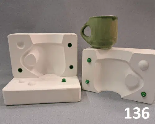 Gips gietmal UM136 3delig beker/kopje Ø 10 cm, h 9 cm