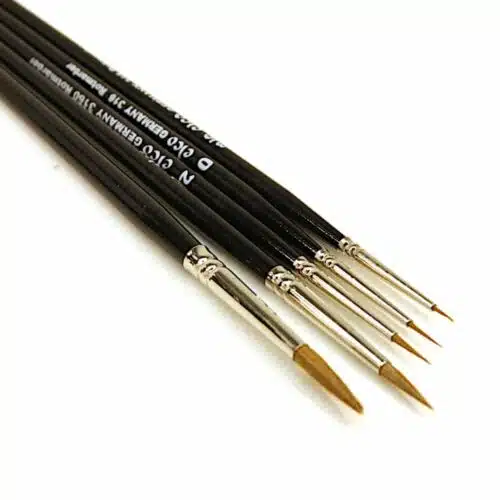 Glazuurpenseel set 5-delig roodmarterhaar