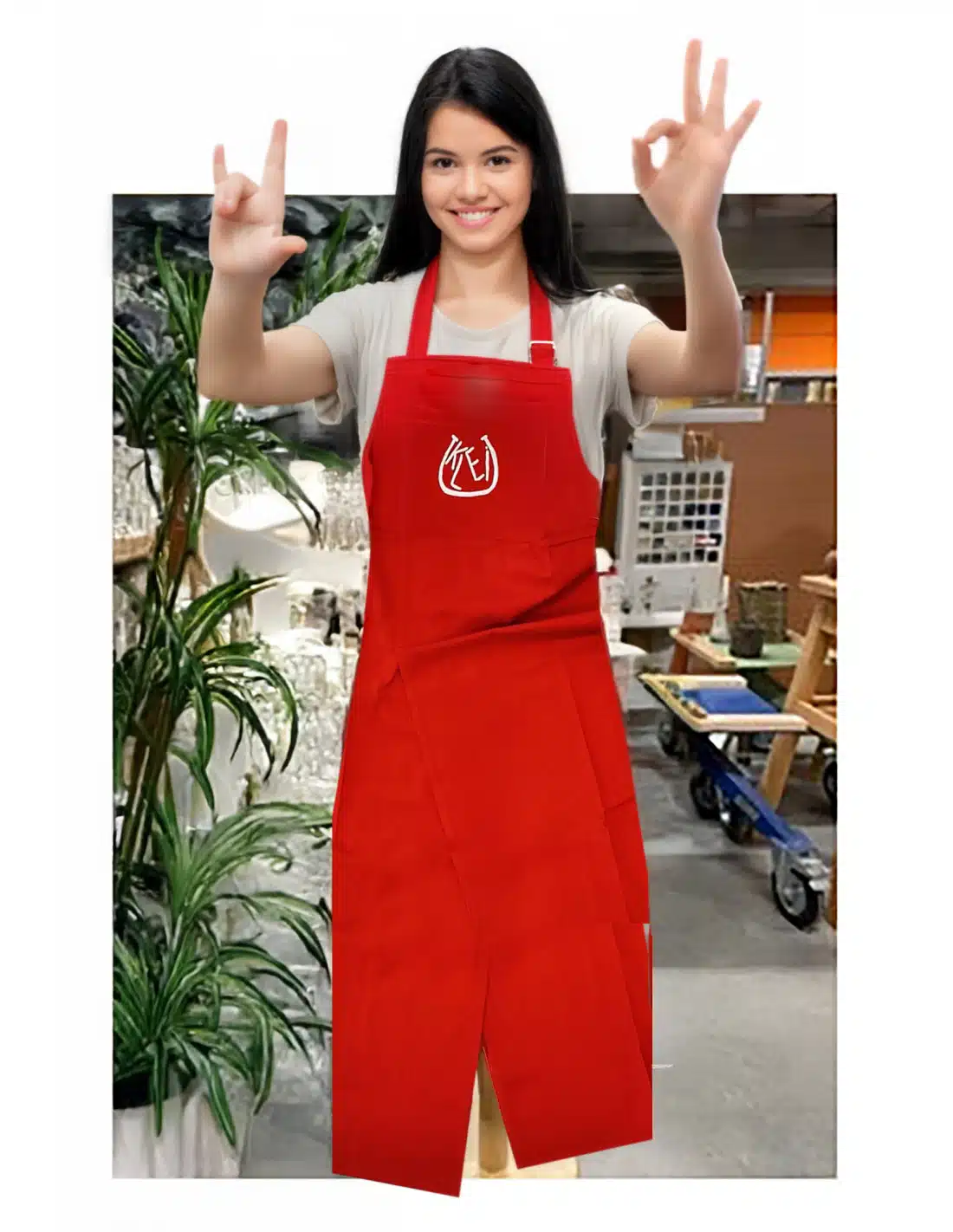 Schort ASHA fair trade - rood