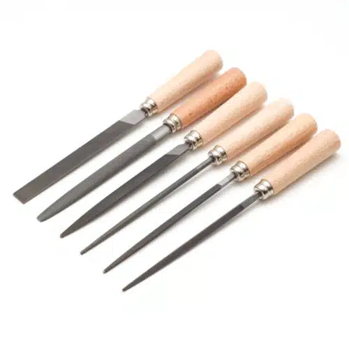 Sleutelvijlen met heft, set 6-delig