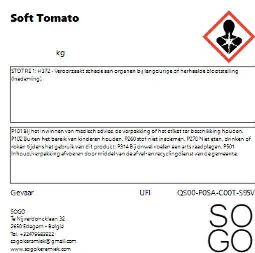 Sogo steengoedglazuur Soft Tomato