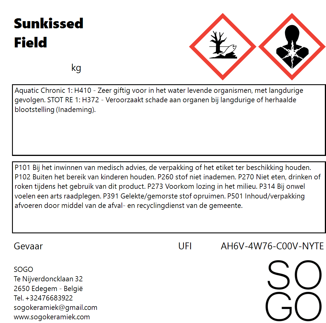 Sogo steengoedglazuur Sunkissed Field