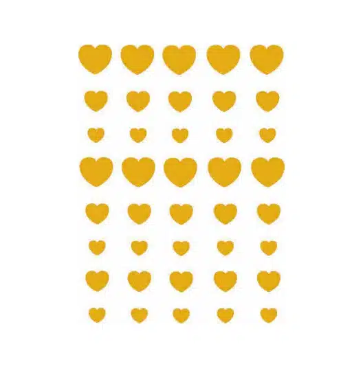 Transfer vel A6 - metallic gouden hartjes