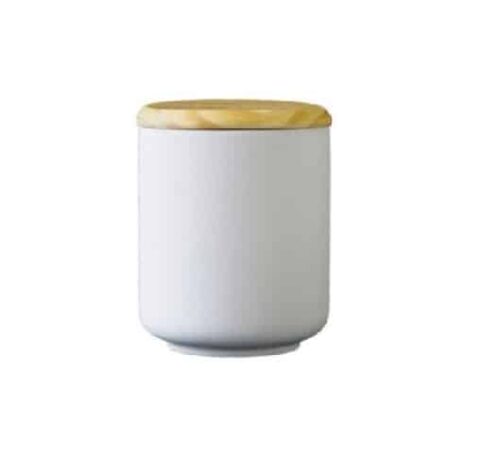 Voorraadpot met houten deksel (D 8.5 cm, H 10.5 cm)