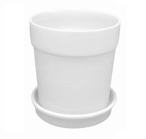 Plantenpot met schotel (D 14 cm, H 16 cm)