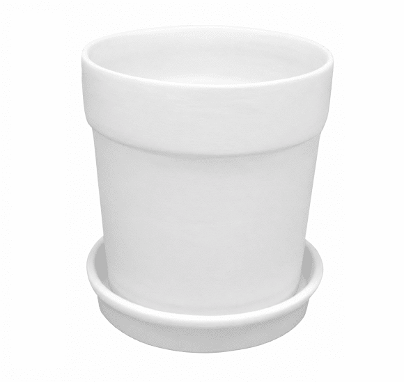 Plantenpot met schotel (D 14 cm, H 16 cm)