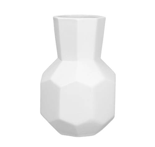 Veelhoekige vaas (D 10 cm, H 15.5 cm)