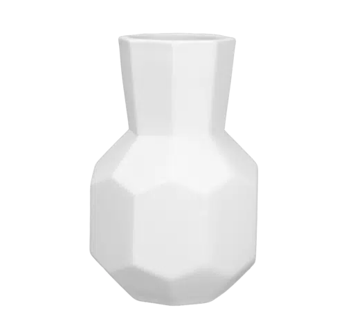 Veelhoekige vaas (D 10 cm, H 15.5 cm)