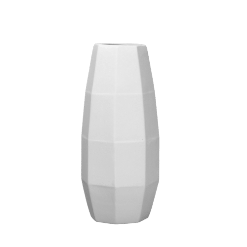 Veelhoekige vaas groot (D 11 cm, H 25 cm)