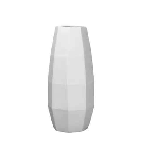 Veelhoekige vaas groot (D 11 cm, H 25 cm)