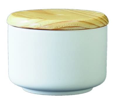 Voorraadpot met houten deksel (D 10.5 cm, H 8 cm)