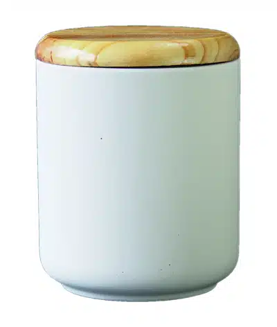 Voorraadpot met houten deksel (D 8.5 cm, H 10.5 cm)