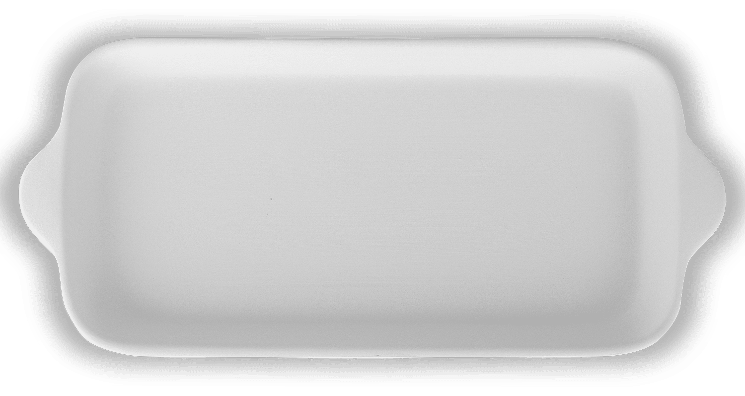 Rechthoekige schaal met handvaten klein (13 x 28 cm, H 2.5 cm)