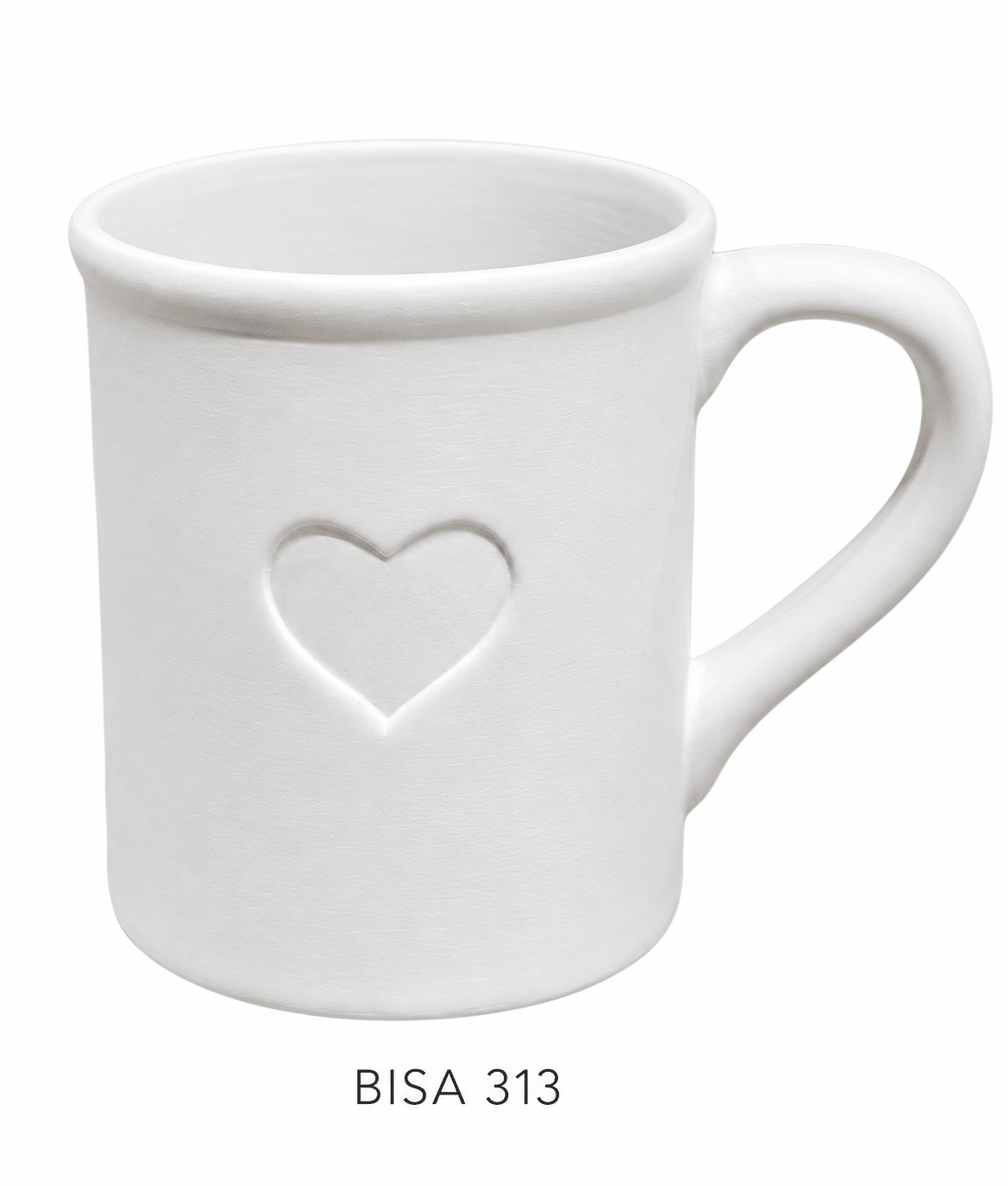 Koffietas met oor en hartje D8,9cm H10cm