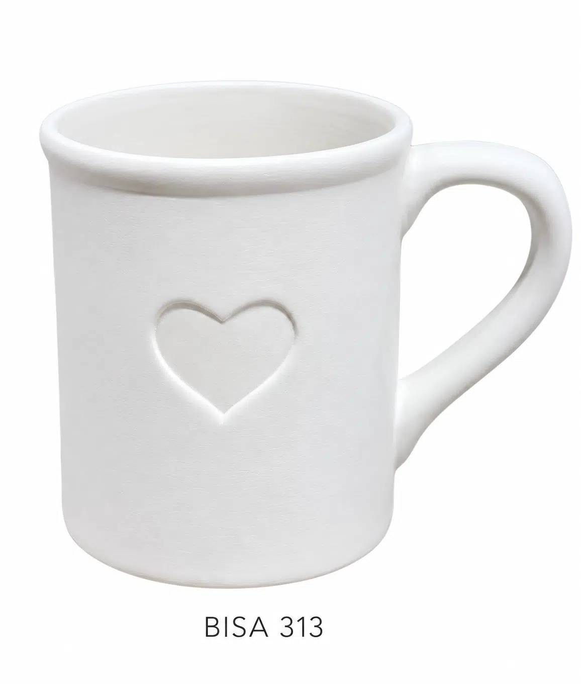 Koffietas met oor en hartje D8,9cm H10cm