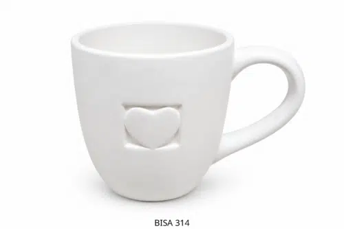 Theetas met oor en hartje D10,8cm H11,5cm