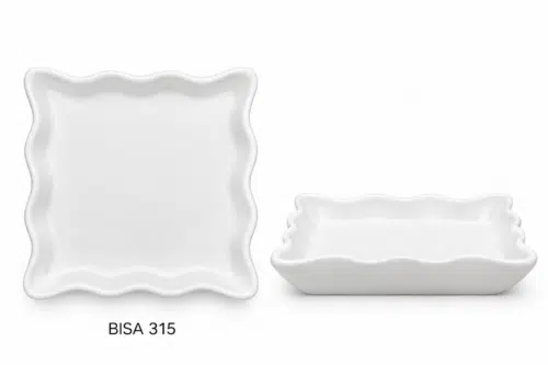 Vierkant schaaltje, golvende rand 14cm